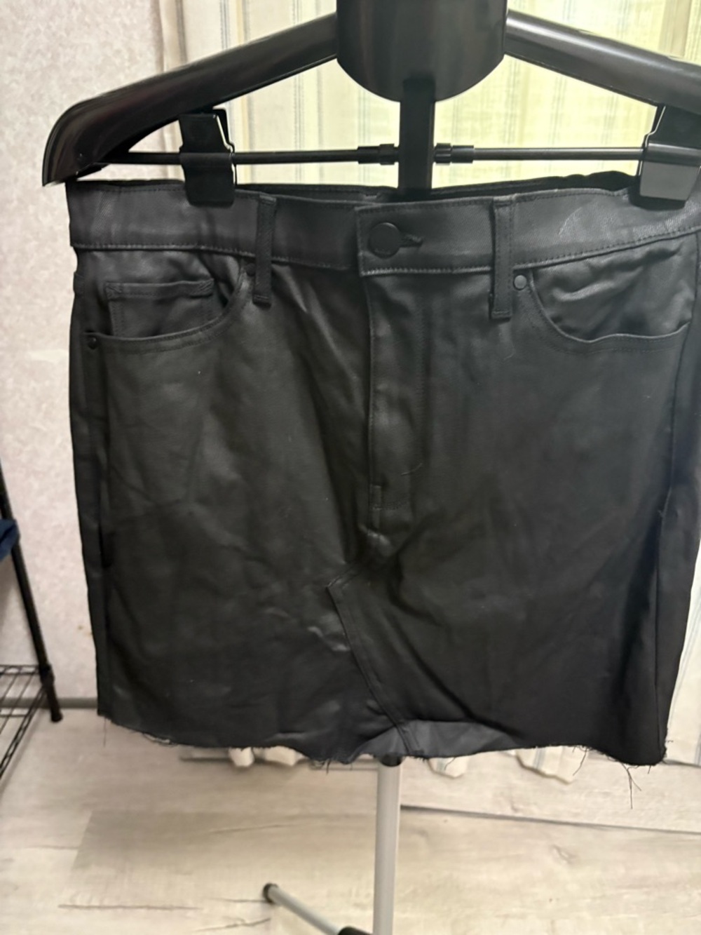 a.n.a Black Faux-Leather Mini Skirt